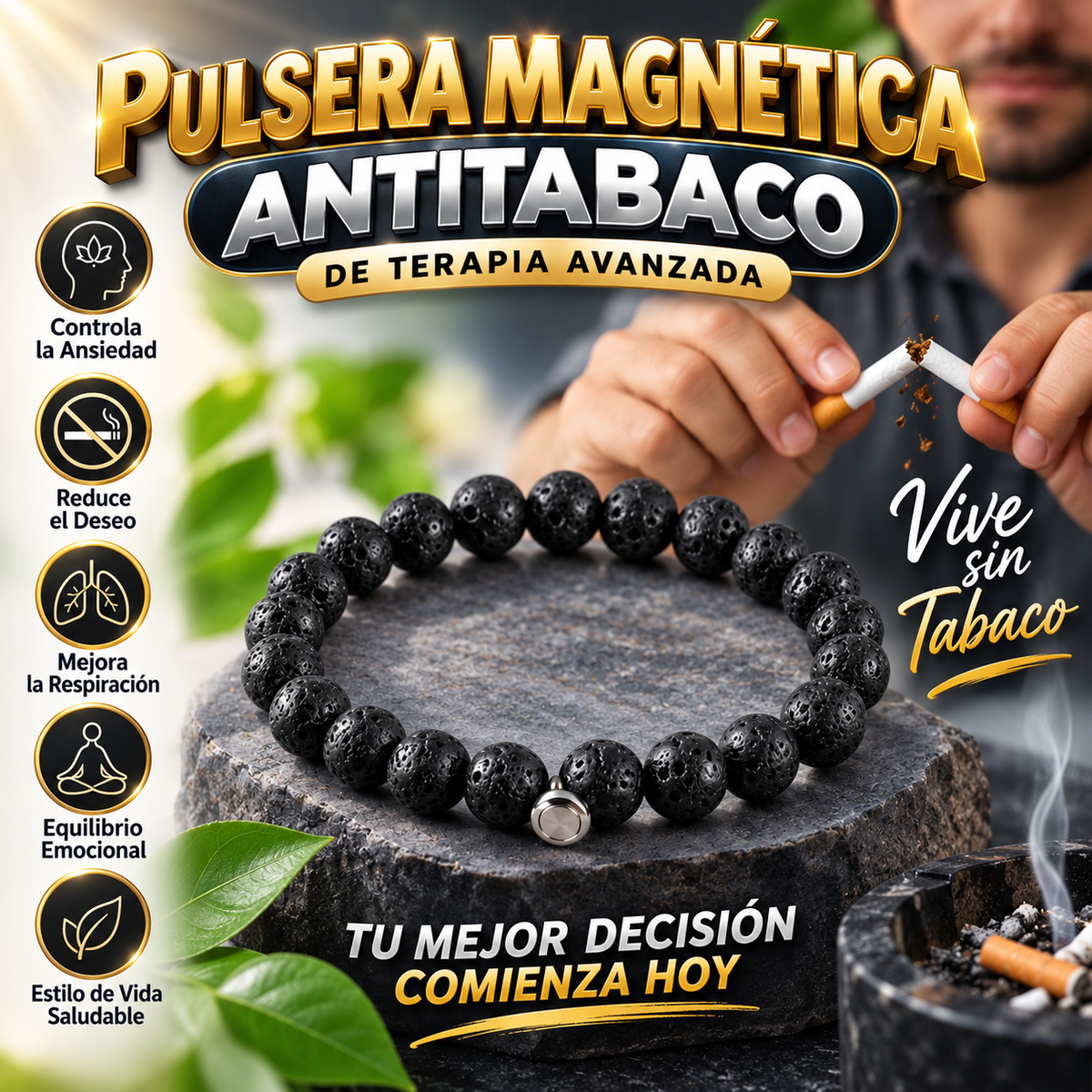 Pulsera Magnética Antitabaco de Terapia Avanzada