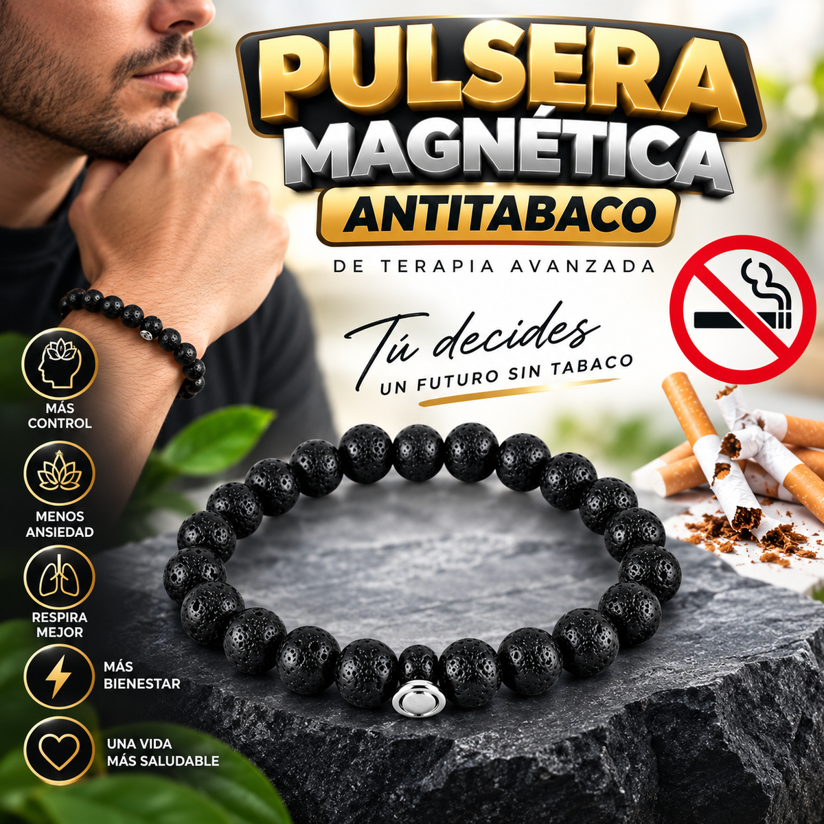 Pulsera Magnética Antitabaco de Terapia Avanzada
