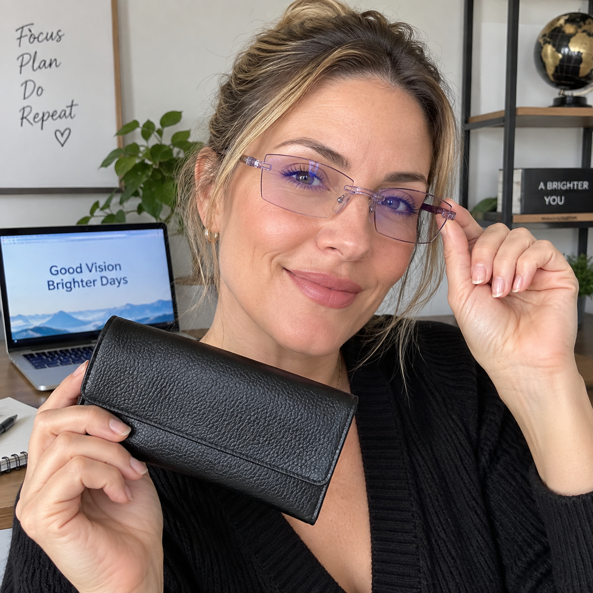 Gafas Anti Rayos Azules Multifocales + Funda de Cuero
