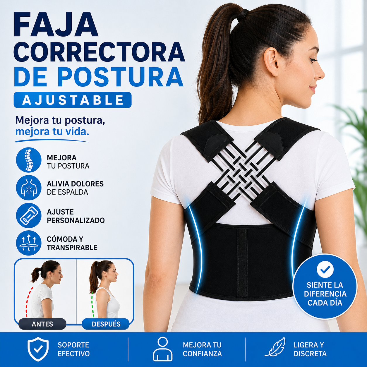 Faja Corrector de Postura Ajustable