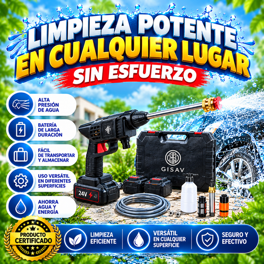 Pistola Alta Presión Profesional Portátil Doble Batería