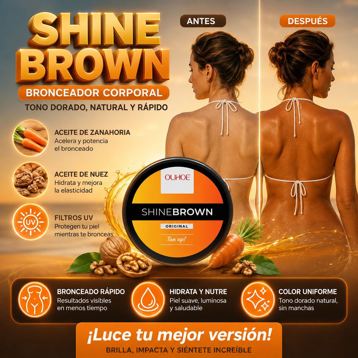 Shine Brown bronceador corporal 100g