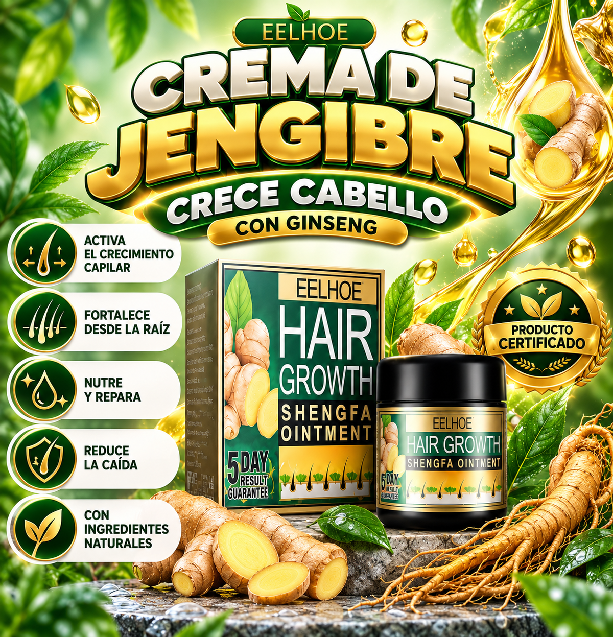 Crema de Jengibre - Crece Cabello