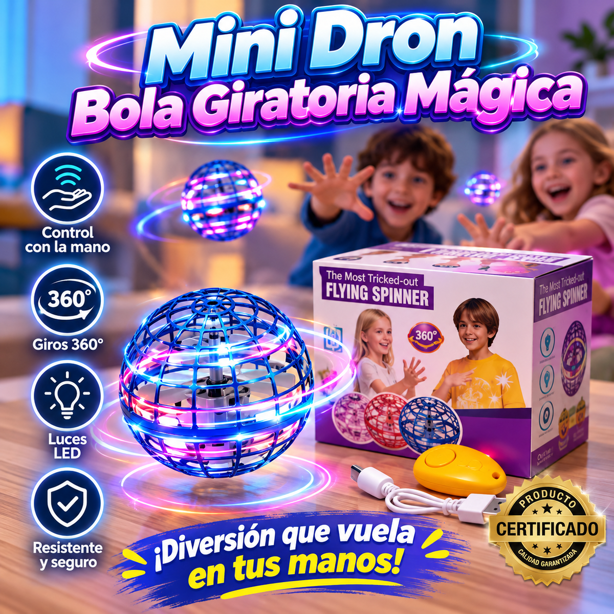 Mini Dron Bola Giratoria Mágica