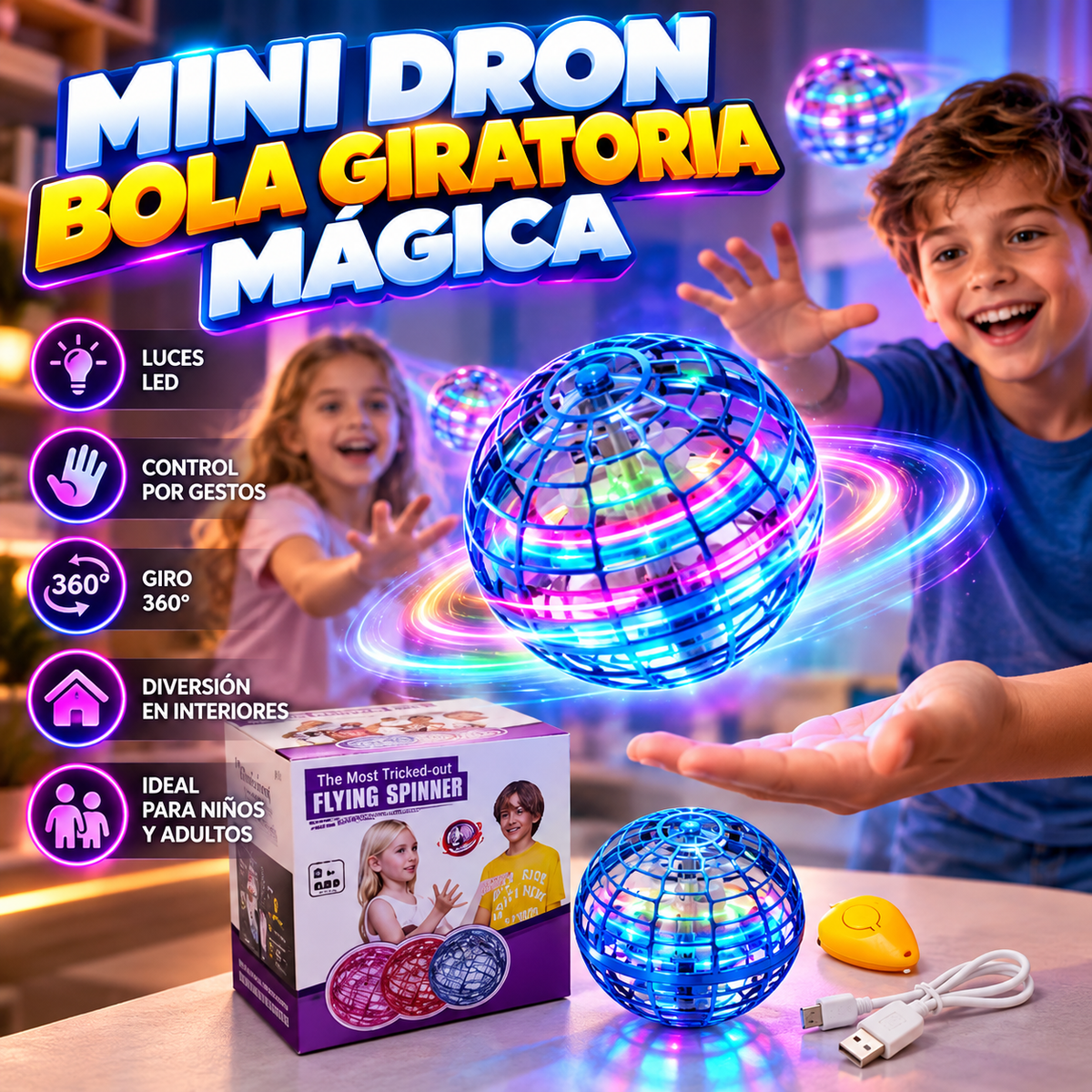 Mini Dron Bola Giratoria Mágica