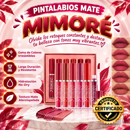 Set de 6 pintalabios color mate