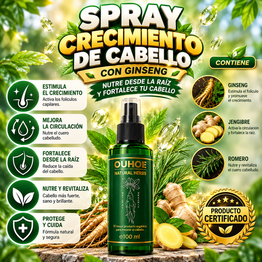 Spray para crecimiento del cabello de Ginseng