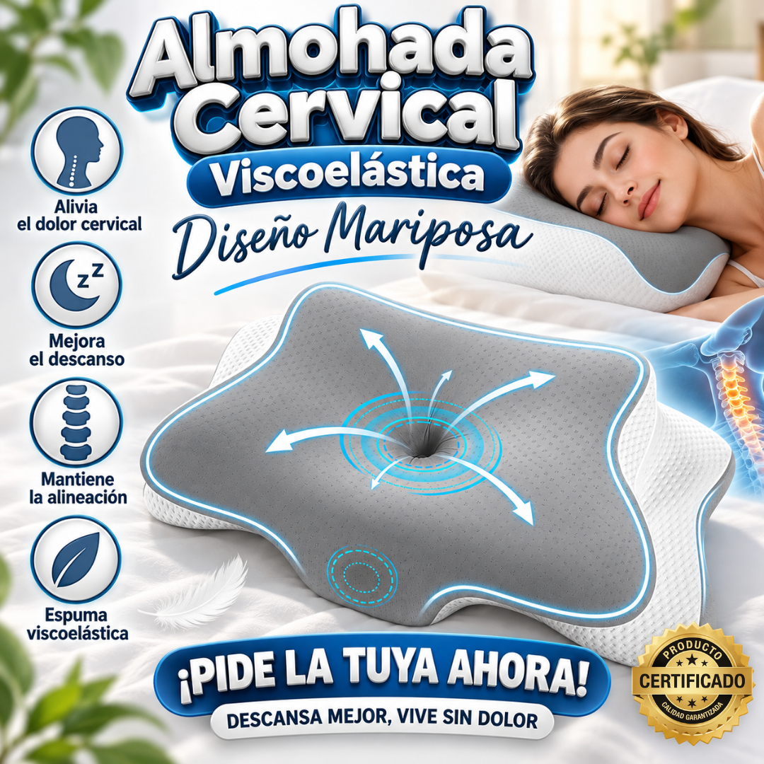 Almohada cervical viscoelástica mariposa