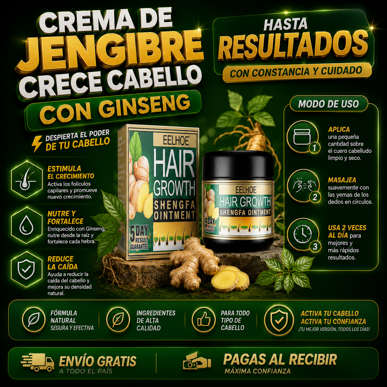 Crema de Jengibre - Crece Cabello