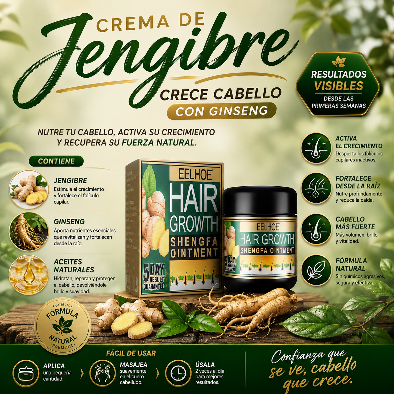 Crema de Jengibre - Crece Cabello