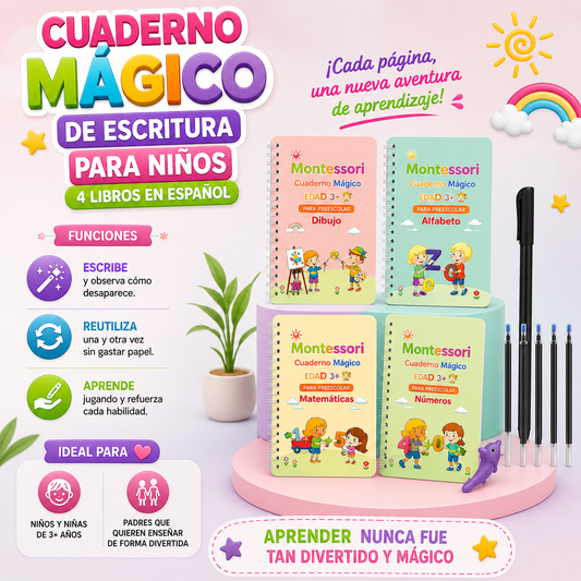 Cuaderno mágico de escritura para Niños 4und Español