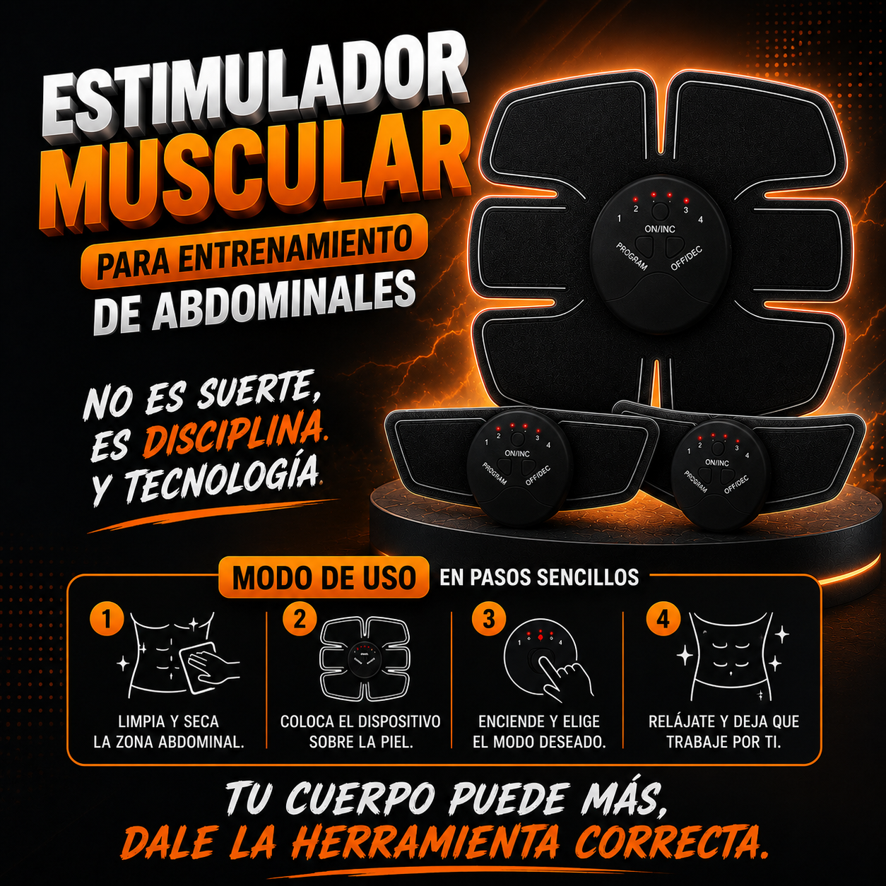 Estimulador muscular para abdominales