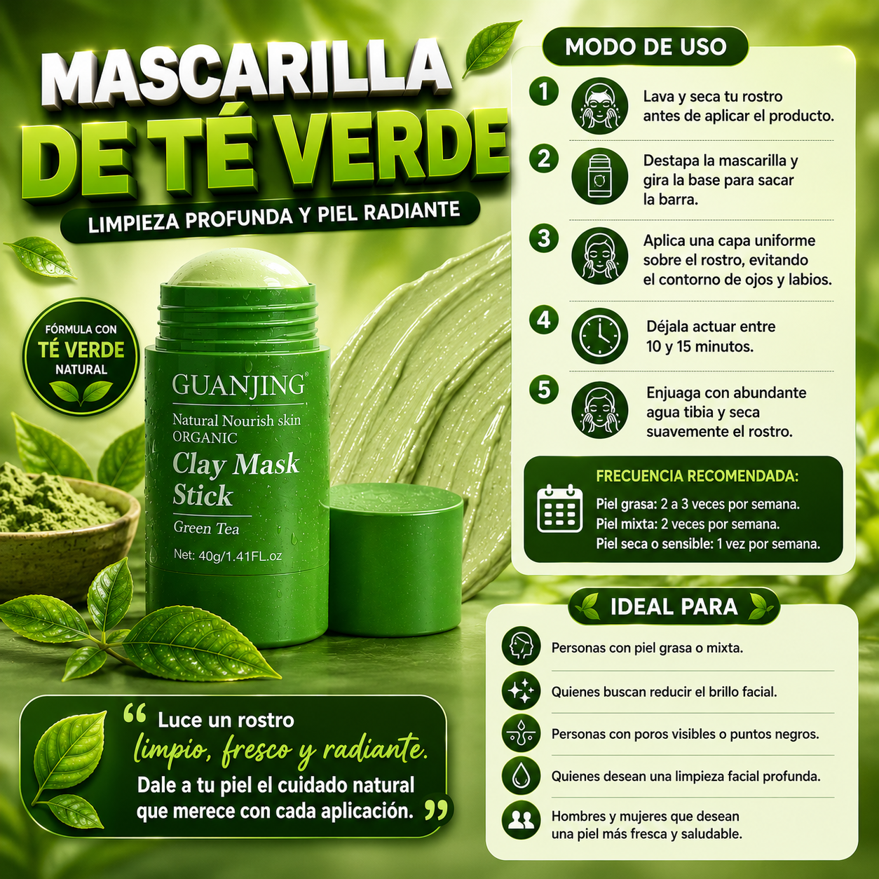 Mascarilla de Té verde.