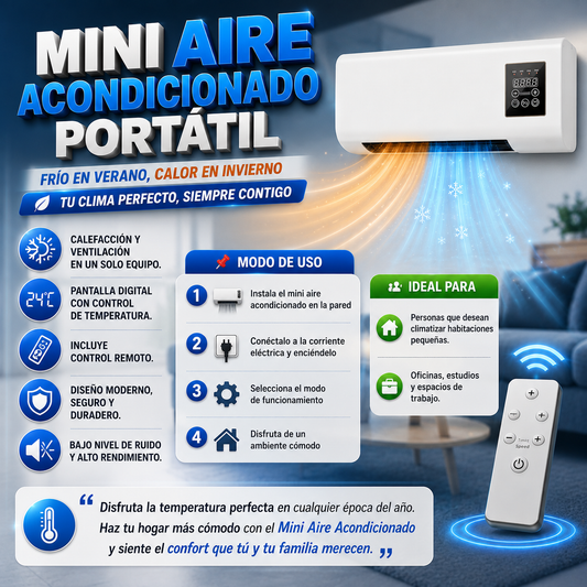 Mini aire acondicionado portátil 2 en 1